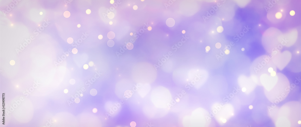 Abstract purple and lilac background with hearts - concept Mother's Day, Valentine's Day, Birthday, Christmas  - obrazy, fototapety, plakaty 