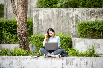 Poster - Happy young Asian University student.