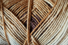 Multi Color Brown Woolen Knitting Thread Texture