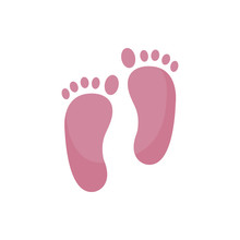 Isolated Pink Footprints Icons Vector Design