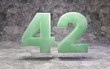 Jade number 42 on rocky backgrond