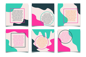 Leinwandbilder - poster templates abstract shapes in pastel colors. wedding invitations, greeting cards, flyers, newsletter. vector illustration