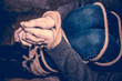 © yaroslav1986 - Bound feet and hands of the girl. Concept of kidnapping, violence