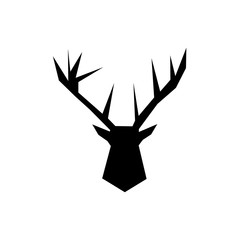 Poster - Design deer head isolated white background. Deer head sign logo