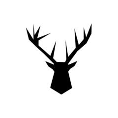 Poster - Design deer head isolated white background. Deer head sign logo