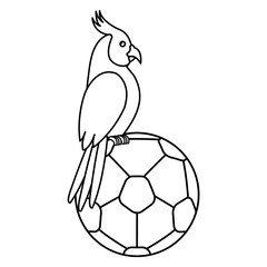 Poster - parrot with ball soccer isolated icon vector illustration design