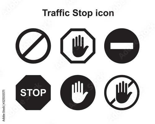 Cuadros en Lienzo Traffic Stop icon template black color editable