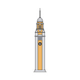 Fototapeta Big Ben - Hong Kong clock tower icon isolated on white background