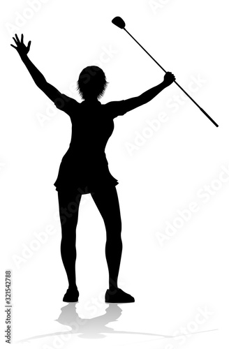 A female golfer sports pers...