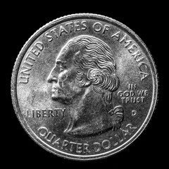 Here is a quarter dollar part of the United States money system