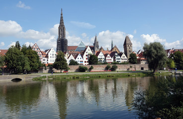 Canvas Print - Donau in Ulm mit Münster und Metzgerturm