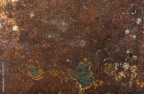 Fotomural Textura de metal enferrujada deteriorado e envelhecido.