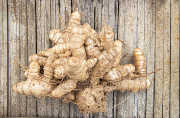 harvest ginger from soil in agriculture life