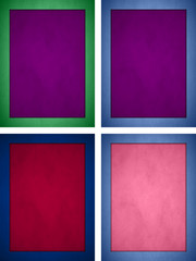 Wall Mural - Set of Various Colored Parchment. Various Colored Frames. Portrait Orientation.
