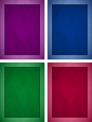 Wall Mural - Set of Rich Colored Parchment. Light Colored Frames. Portrait Orientation.