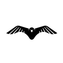Flying Black Crow Raven Logo Design Vector Sign Illustrations