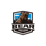 Fototapeta  - Modern professional grizzly bear logo for a sport team
