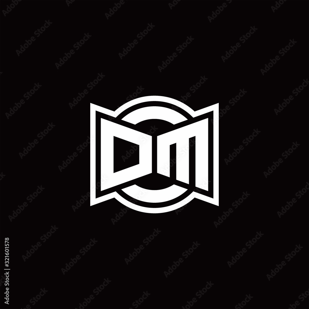 DM logo monogram with ribbon style circle rounded design template Stock ...