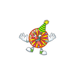 Poster - Cute and funny Clown wheel fortune cartoon character mascot style