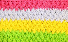 Colorful Knitwear With Multi Color Of The Rope As A Background.