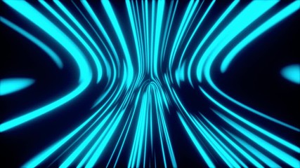 Poster - Many vertical stripes shimmer in a smooth bend. Abstract computer generated background, 3D rendering