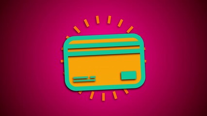 Poster - 3d rendering shape of bank credit card. Computer generated web background
