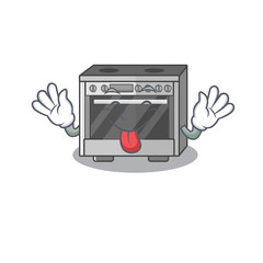 Canvas Print - Funny kitchen stove mascot design with Tongue out