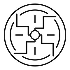 Poster - negative spiral sign icon. outline negative spiral sign vector icon for web design isolated on white