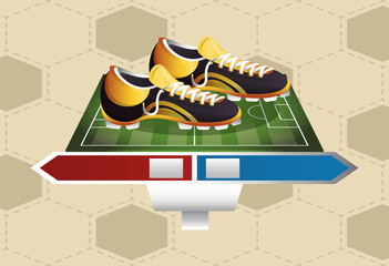 Canvas Print - soccer sport equipment isolated icon