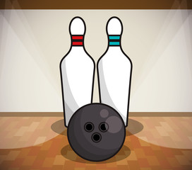 Poster - bowling sport equipment isolated icon