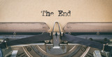Fototapeta  - Text written with a vintage typewriter -  The end
