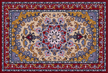 persian carpet original design, tribal vector texture. easy to edit and change a few colors by swatc