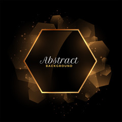 Wall Mural - abstract golden and black hexagonal frame background