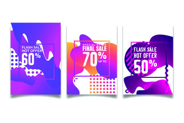 Aufkleber - Modern abstract Sale Banners Design. Discount Banner Promotion Template. Dynamic modern fluid mobile for sale banners. Sale banner template design, Super sale special offer.