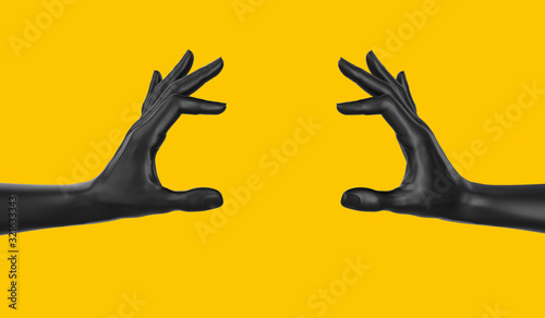 Fotomural Empty holding food like a burger black two hand gesture concept