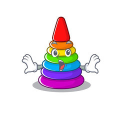 Sticker - Toy pyramid mascot design concept with a surprised gesture