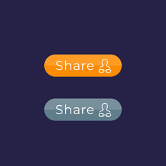 Share buttons for web and apps, vector