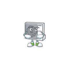 Canvas Print - Split air conditioner mascot icon design style with Smirking face