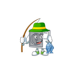 Sticker - A mascot design of Fishing split air conditioner with 3 fishes