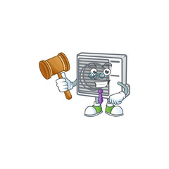 Sticker - A wise Judge split air conditioner in comic strip character design