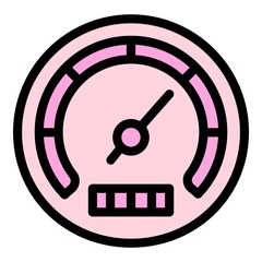 Poster - Fuel car gauge icon. Outline fuel car gauge vector icon for web design isolated on white background