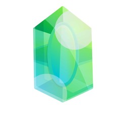 Poster - Green emerald icon. Cartoon of green emerald vector icon for web design isolated on white background