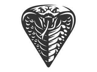 Wall Mural - vector head of a snake, king cobra illustration, logotype, print, emblem design on a white backgroun