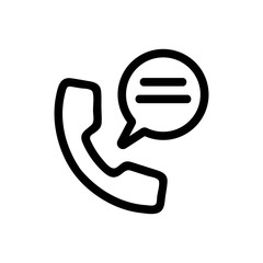 phone call icon vector. Thin line sign. Isolated contour symbol illustration