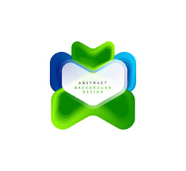 Aufkleber - Vector arrow geometric banner created with blend color shapes effects. Trendy simple button, icon or business branding logo template, minimal style. Illustration For Wallpaper, Banner, Background