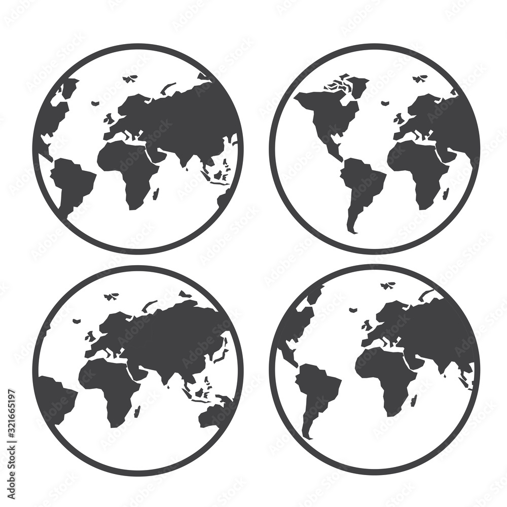 Globe world map vector icon illustration concept image icon Stock ...