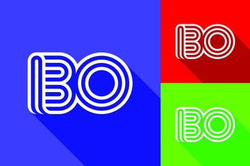 B and O combination Lines Letter Logo. Creative Line Letters Design Template