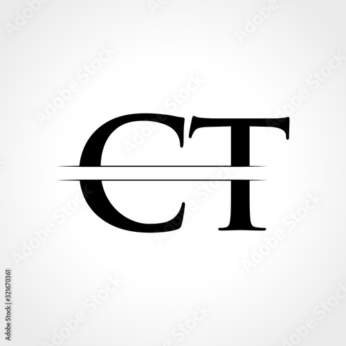 Initial CT Letter Logo With Creative Modern Business Typography Vector