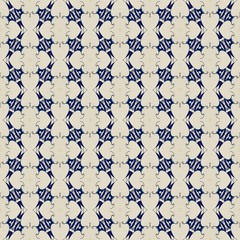 Wall Mural - seamless indigo intense blue geometric pattern