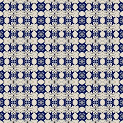 Wall Mural - seamless indigo intense blue geometric pattern